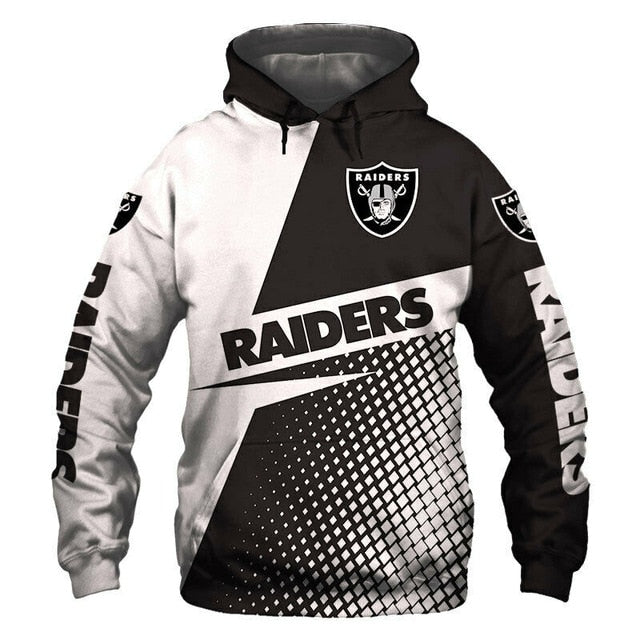 Las Vegas Raiders Grid Pattern 3D Hoodie