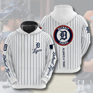 Detroit Tigers Striped Casual Hoodie