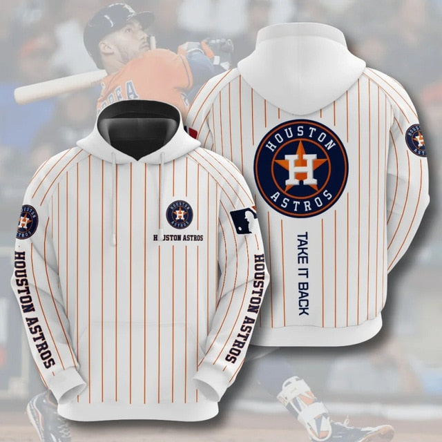 Houston Astros Striped Casual Hoodie