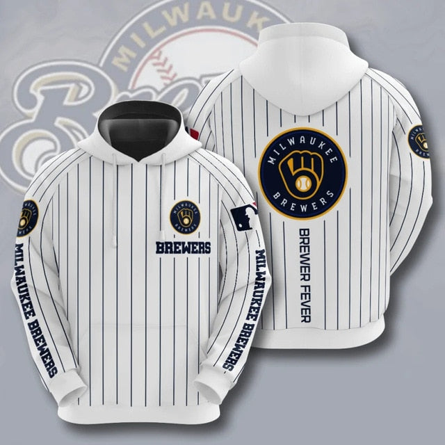 Milwaukee Brewers Striped Casual Hoodie