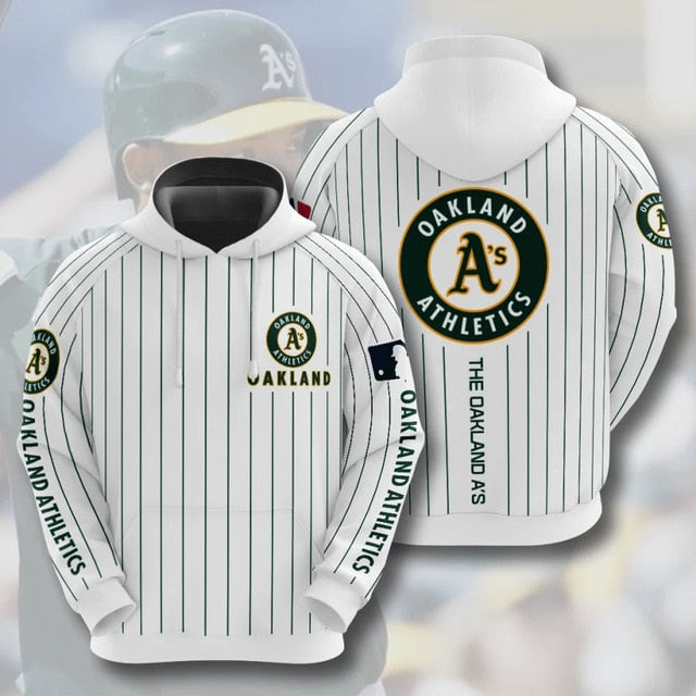 Oakland Athletics Striped Casual Hoodie