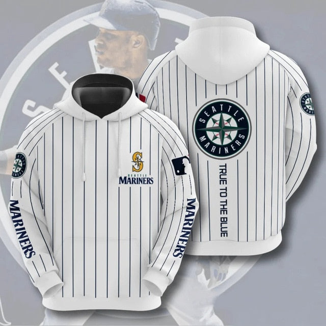 Seattle Mariners Striped Casual Hoodie