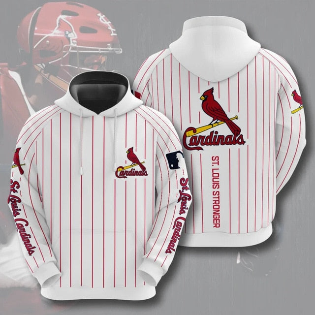 St. Louis Cardinals Striped Casual Hoodie