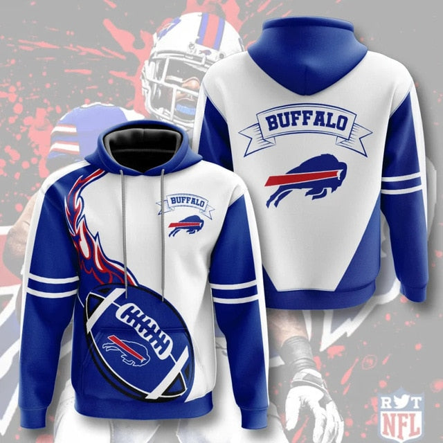 Buffalo Bills Flame Ball 3D Hoodie