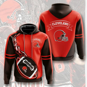 Cleveland Browns Flame Ball 3D Hoodie
