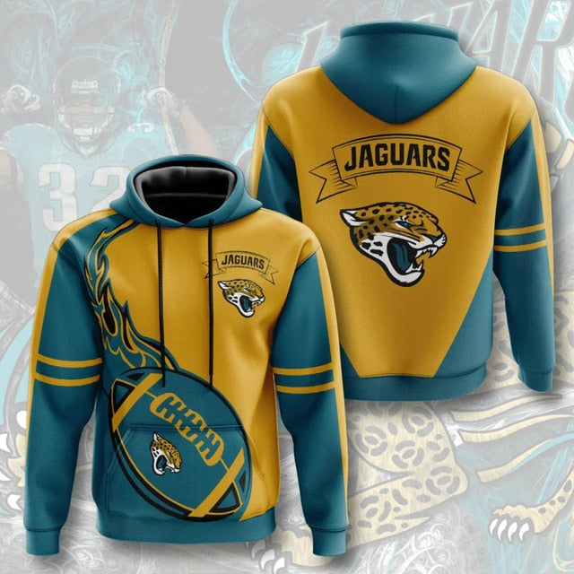 Jacksonville Jaguars Flame Ball 3D Hoodie