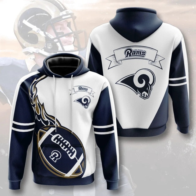 Los Angeles Rams Flame Ball 3D Hoodie