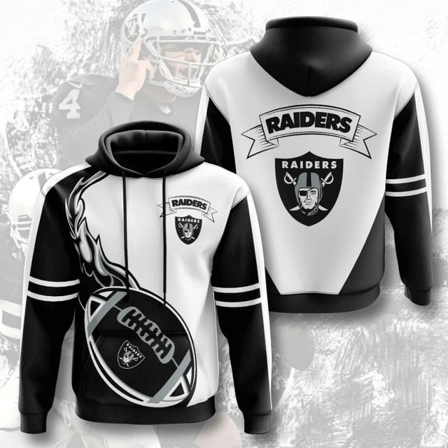 Las Vegas Raiders Flame Ball 3D Hoodie