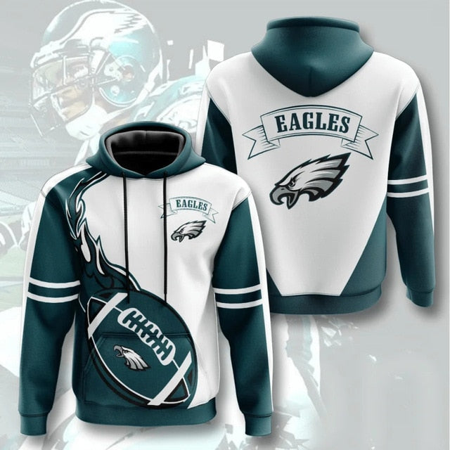 Philadelphia Eagles Flame Ball 3D Hoodie