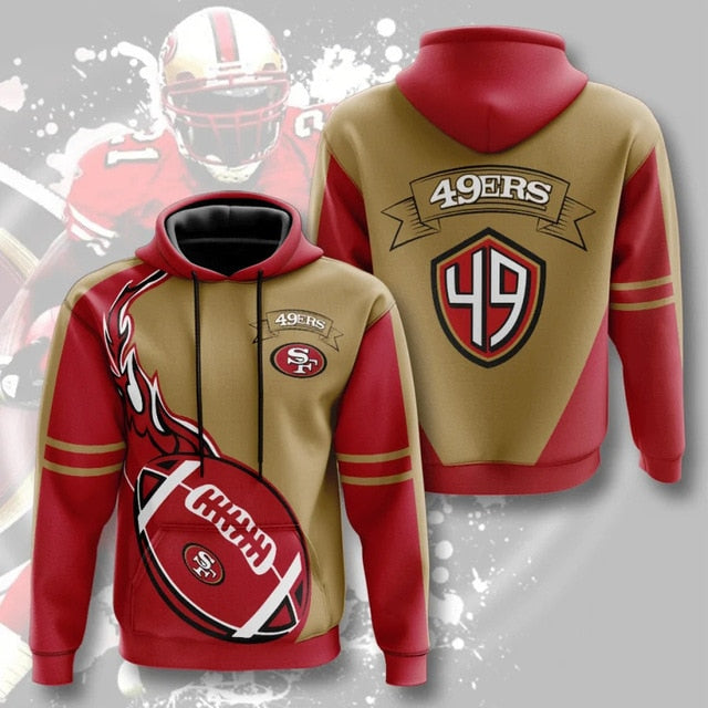 San Francisco 49ers Flame Ball 3D Hoodie