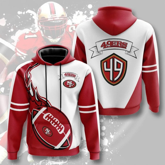 San Francisco 49ers Flame Ball 3D Hoodie