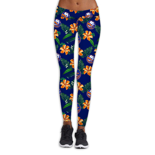 New York Islanders Flower Print Leggings