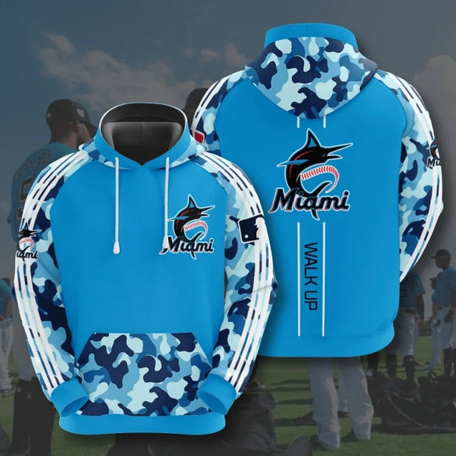 Miami Marlins Casual Camouflage Hoodie