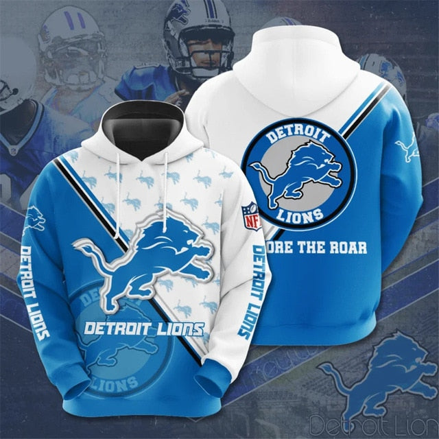 Detroit Lions Dense Ring Casual Hoodie