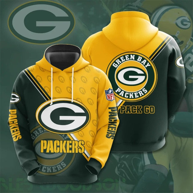 Green Bay Packers Dense Ring Casual Hoodie