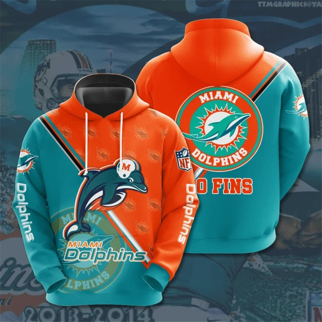 Miami Dolphins Dense Ring Casual Hoodie