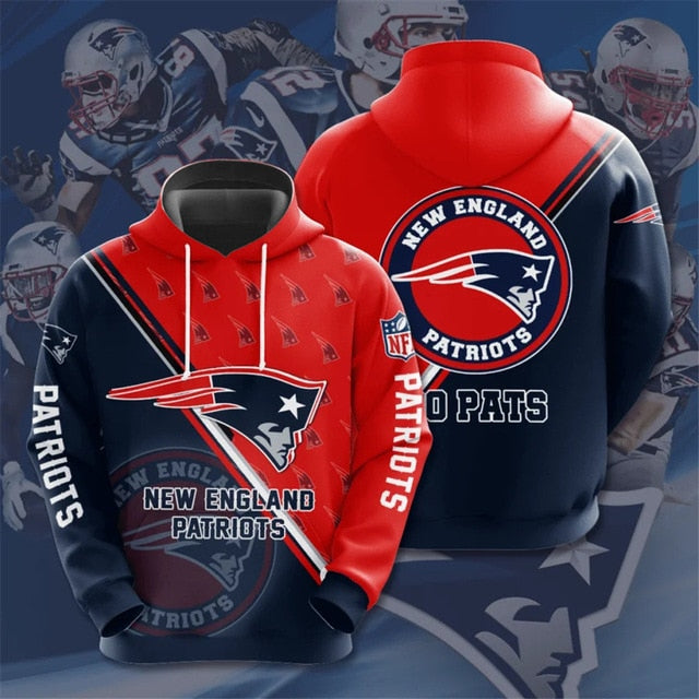 New England Patriots Dense Ring Casual Hoodie