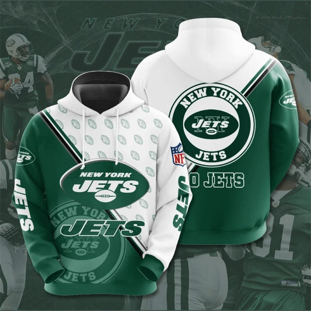 New York Jets Dense Ring Casual Hoodie