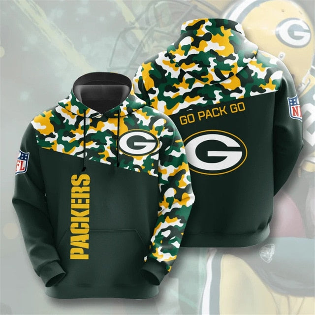 Green Bay Packers Camouflage Casual Hoodie