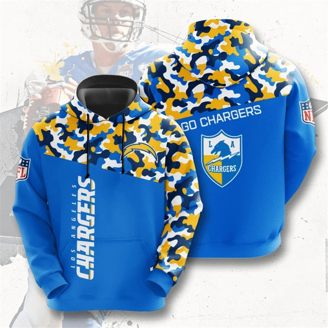 Los Angeles Chargers Camouflage Casual Hoodie