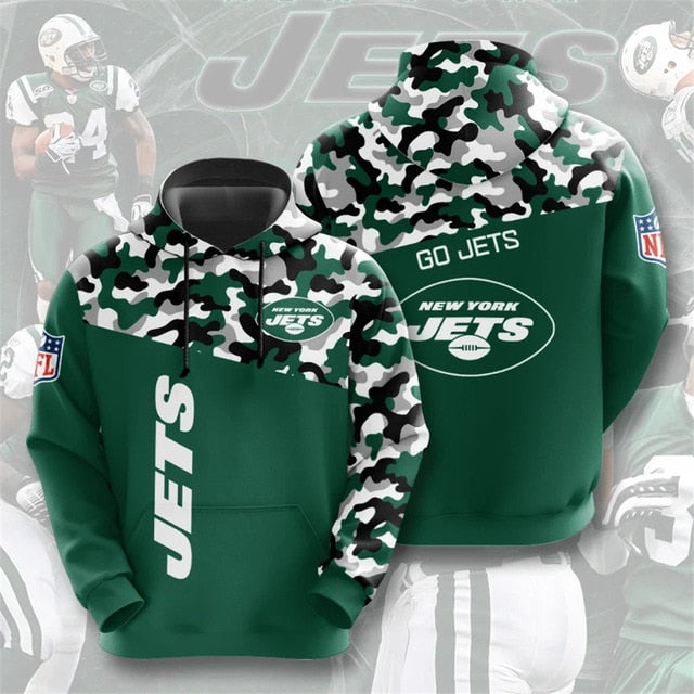 New York Jets Camouflage Casual Hoodie