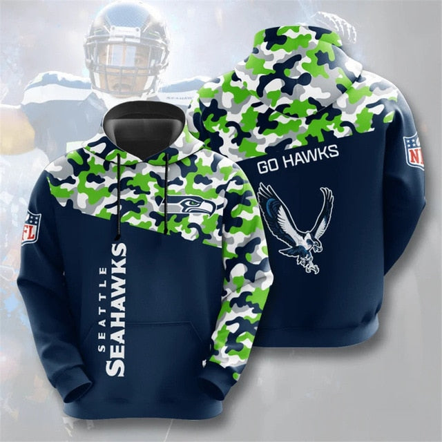 Seattle Seahawks Camouflage Casual Hoodie