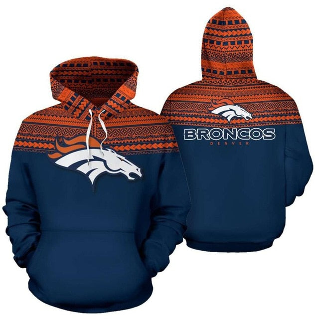 Denver Broncos Casual 3D Hoodie