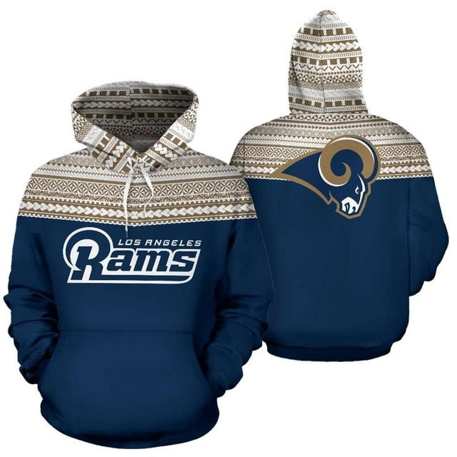 Los Angeles Rams Casual 3D Hoodie