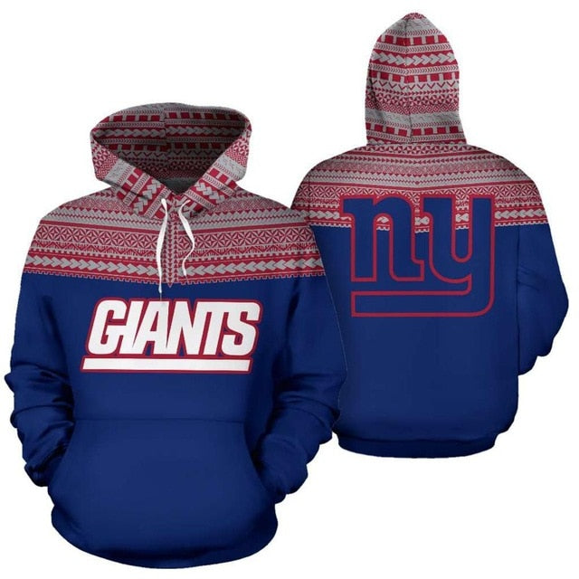 New York Giants Casual 3D Hoodie