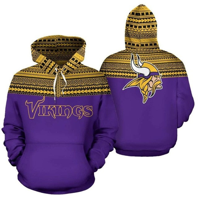 Minnesota Vikings Casual 3D Hoodie