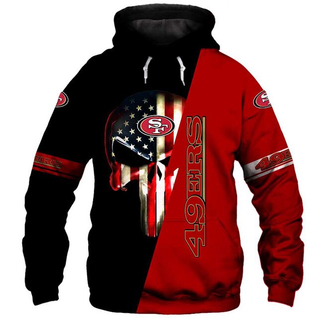 San Francisco 49ers 3D Skull Hoodie