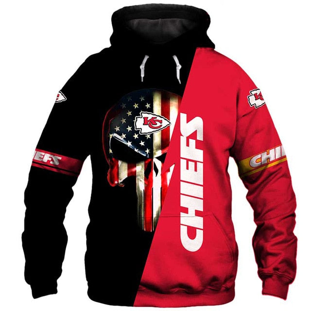 Kansas City Chiefs 3D Skull Hoodie