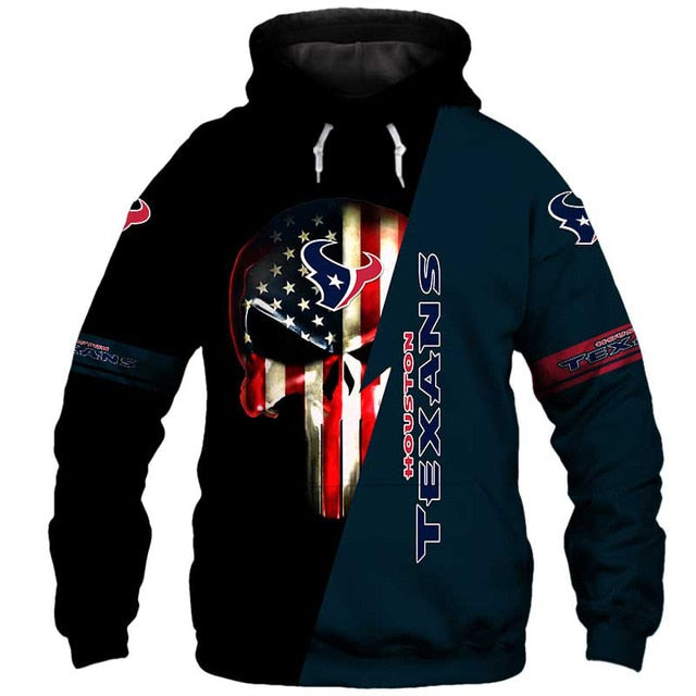 Houston Texans 3D Skull Hoodie