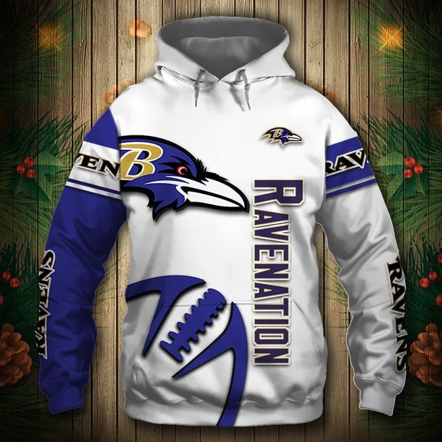 Baltimore Ravens Zigzag Casual 3D Hoodie