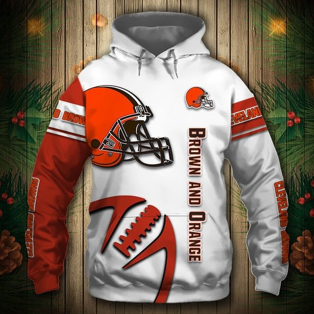Cleveland Browns Zigzag Casual 3D Hoodie