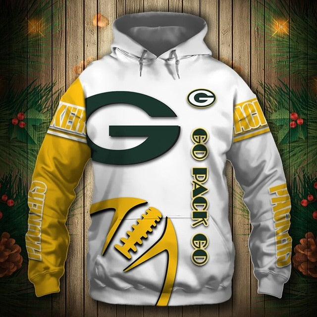 Green Bay Packers Zigzag Casual 3D Hoodie