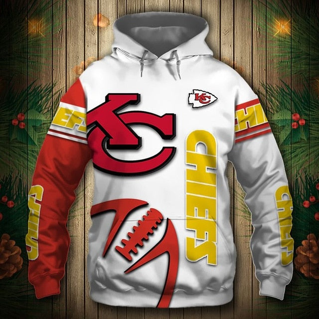 Kansas City Chiefs Zigzag Casual 3D Hoodie