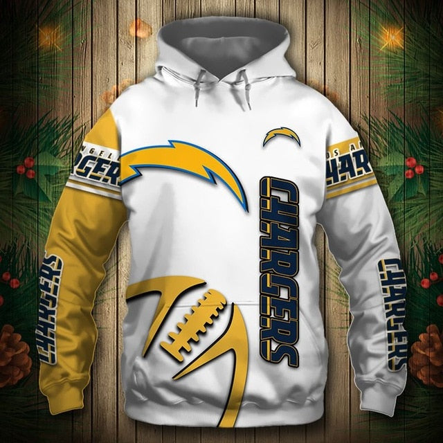 Los Angeles Chargers Zigzag Casual 3D Hoodie