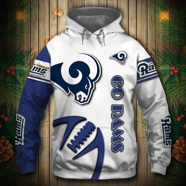 Los Angeles Rams Zigzag Casual 3D Hoodie