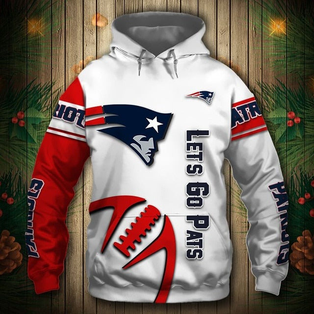 New England Patriots Zigzag Casual 3D Hoodie