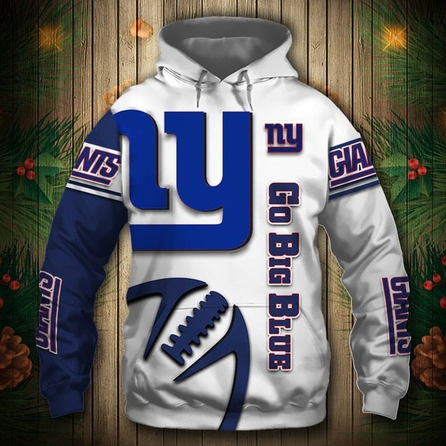 New York Giants Zigzag Casual 3D Hoodie