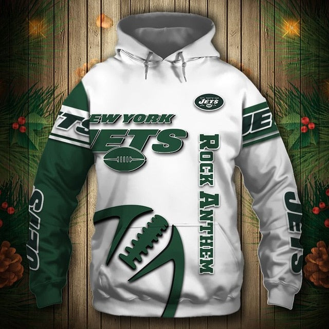 New York Jets Zigzag Casual 3D Hoodie