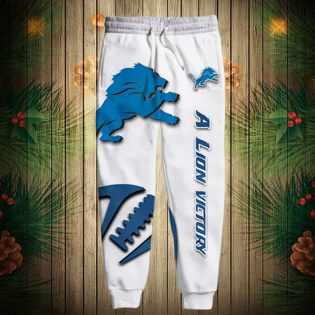 Detroit Lions Zigzag Casual 3D Sweatpants