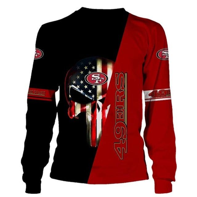 San Francisco 49ers 3D Skull Pullover