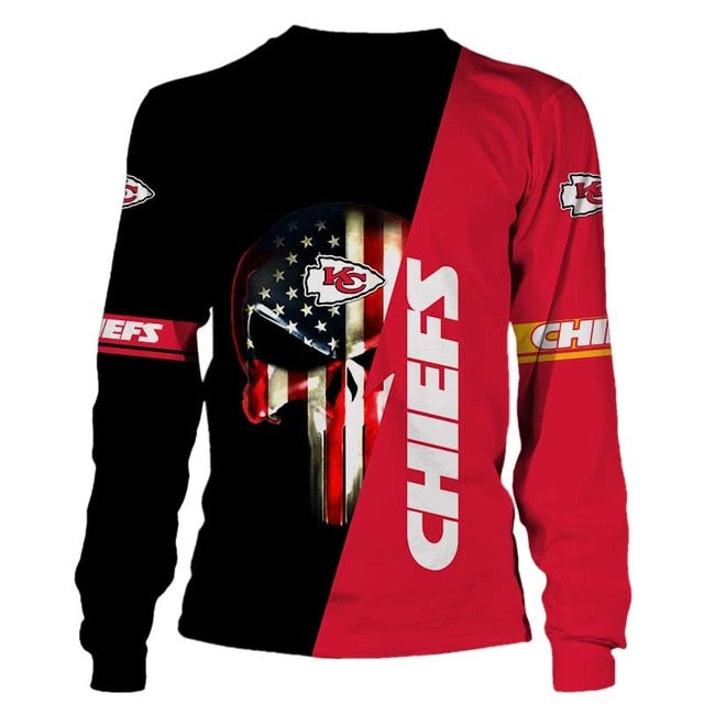 Kansas City Chiefs 3D Skull Pullover