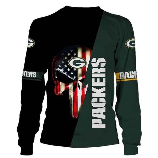 Green Bay Packers 3D Skull Pullover