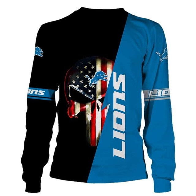 Detroit Lions 3D Skull Pullover