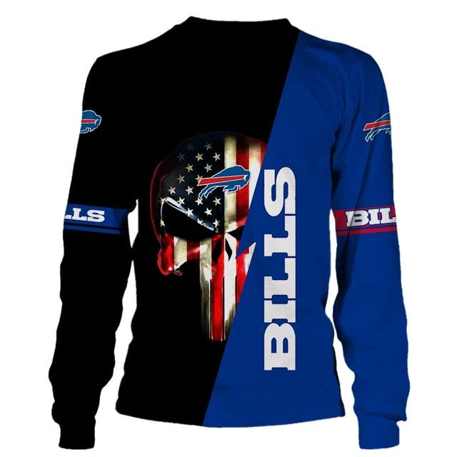 Buffalo Bills 3D Skull Pullover