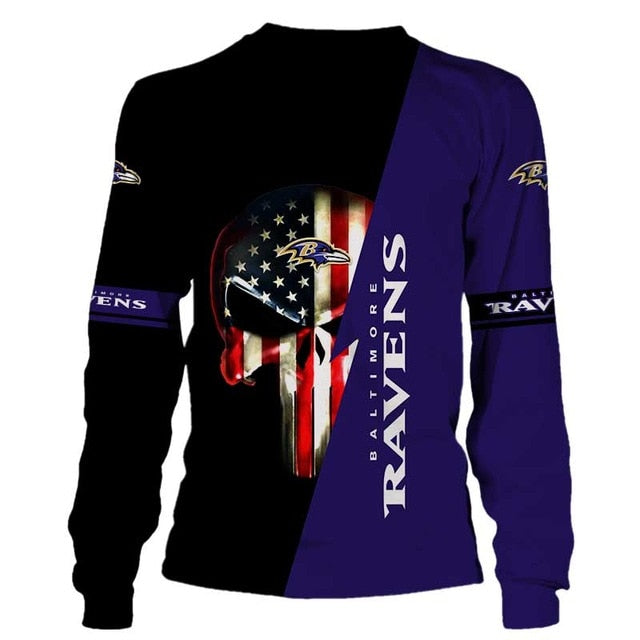 Baltimore Ravens 3D Skull Pullover