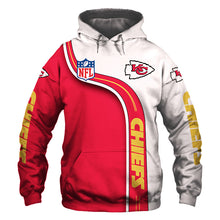 Load image into Gallery viewer, Kansas City Chiefs Curved Stripes 3D Hoodie